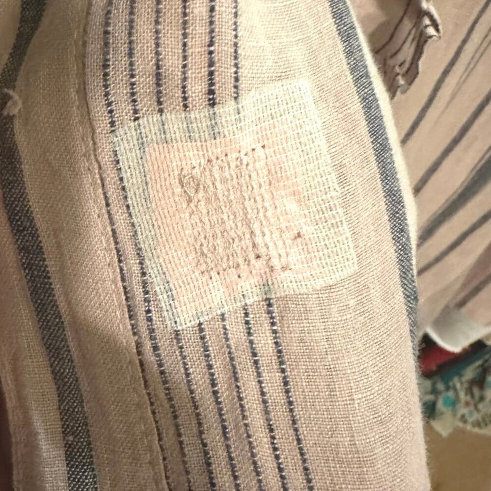 Free People - Ruffle Front Shirt - Extra Large (pink/denim stripe color) - Picture 15 of 15